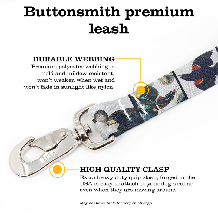 Audubon Ducks Fab Grabáµ€á´¹ Leash - Made in USA - 3 Handles - Heavy Duty Quick Clasp - Buttonsmith Inc.