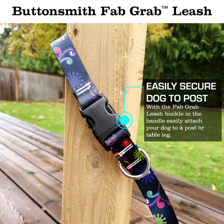 Bright Floral Fab Grab Leash - Made in USA