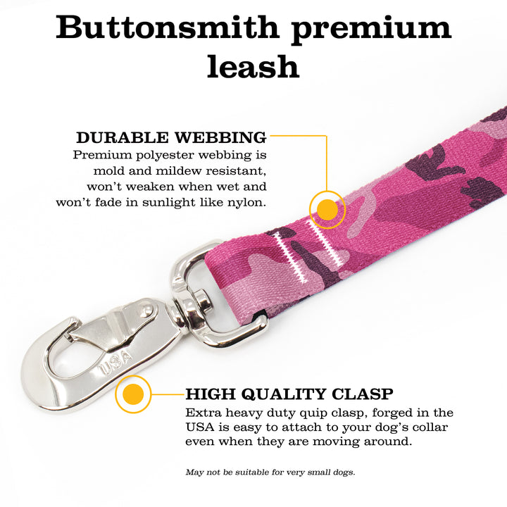 Pink Camo Fab Grab Leash - Made in USA