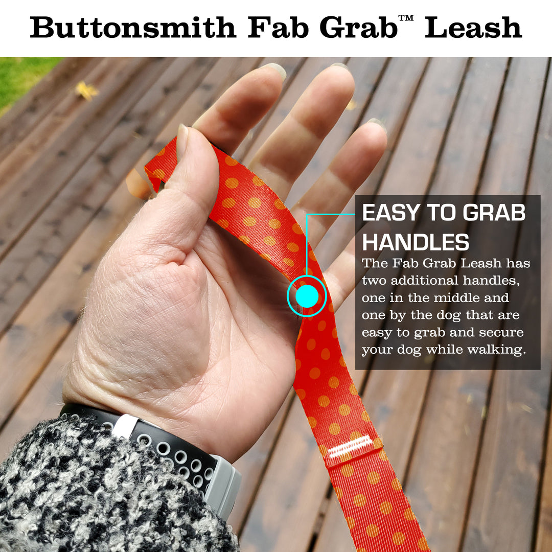 Orange Dots Fab Grab Leash - Made in USA