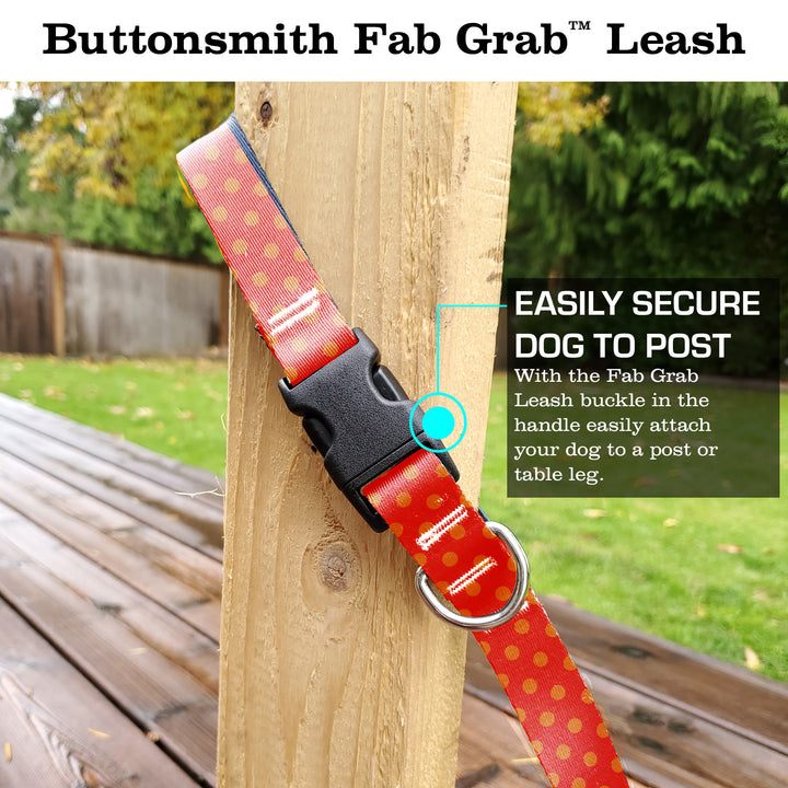 Orange Dots Fab Grab Leash - Made in USA