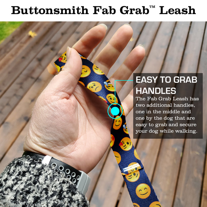 Blue Emoji Fab Grab Leash - Made in USA