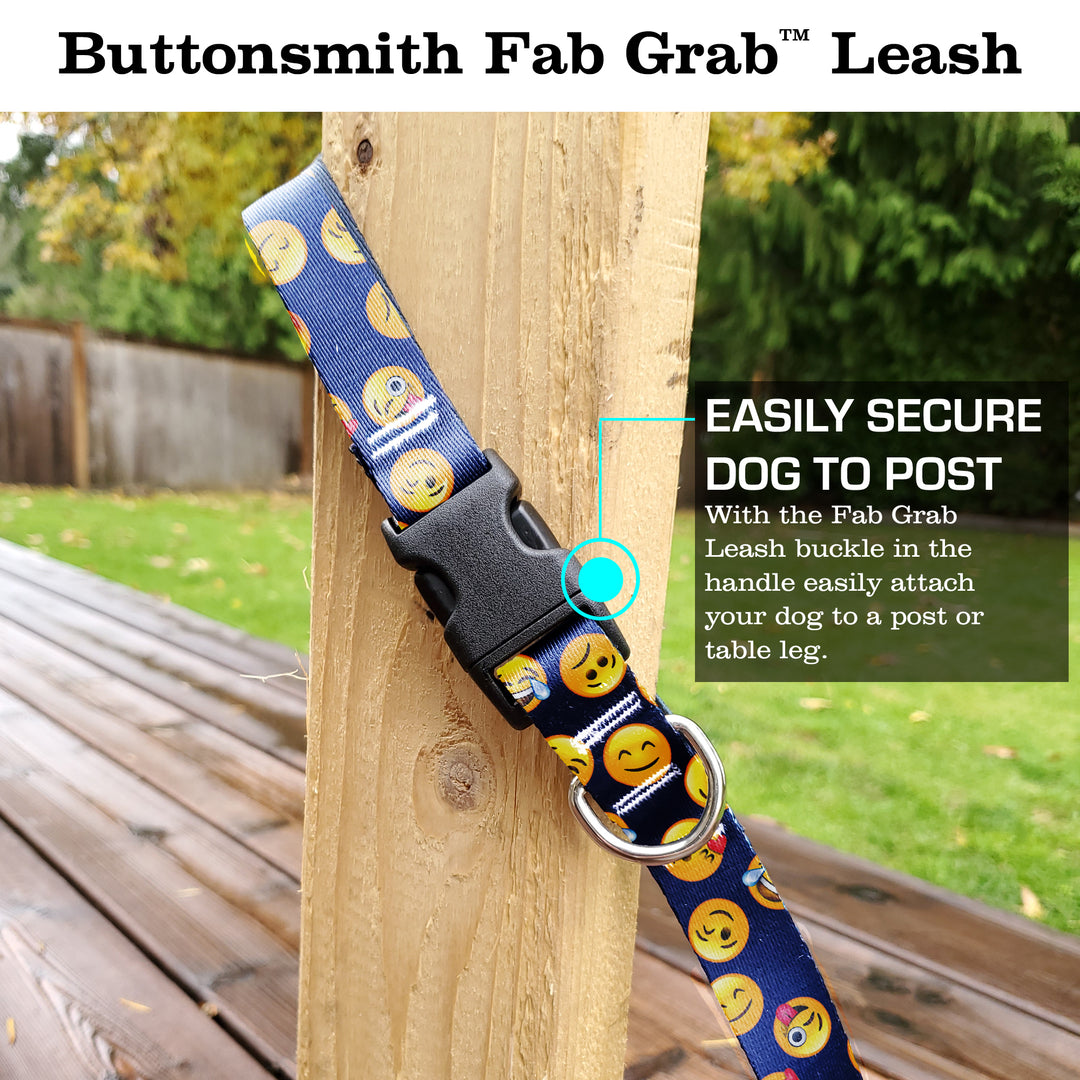 Blue Emoji Fab Grab Leash - Made in USA