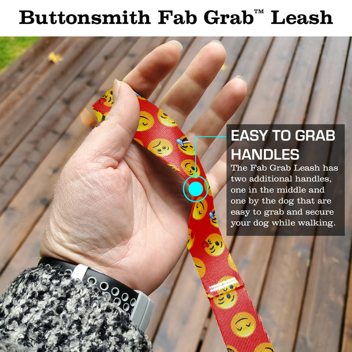 Orange Emoji Fab Grab Leash - Made in USA