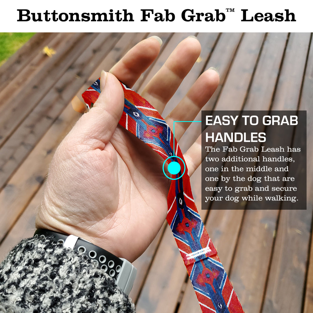 Ikat Blanket Fab Grab Leash - Made in USA