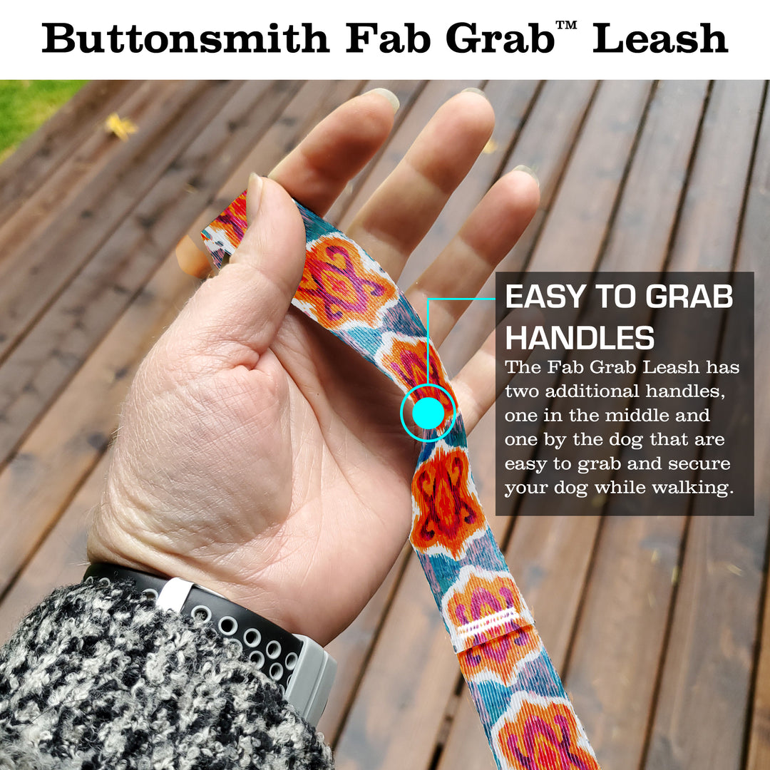 Ikat Blossom Fab Grab Leash - Made in USA