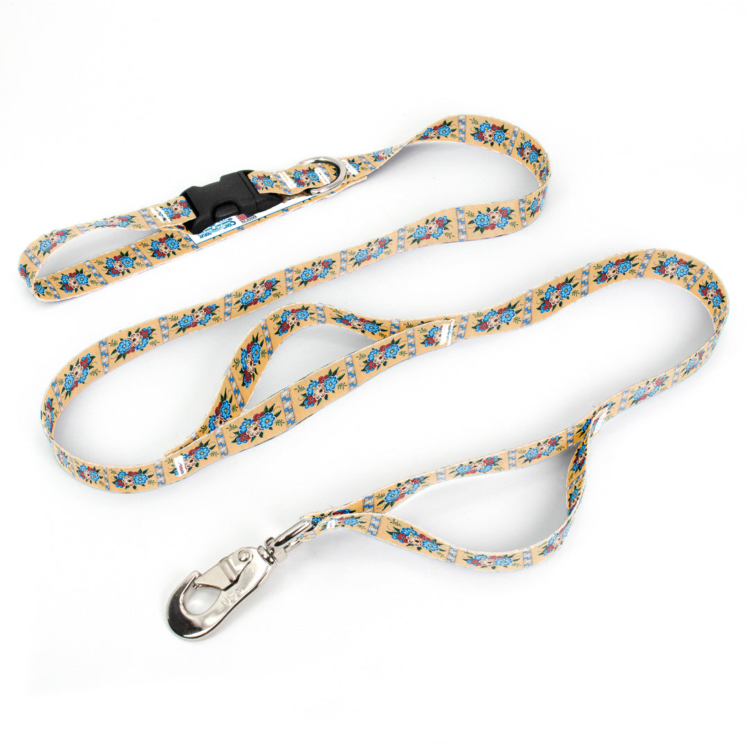 Rebecca McGovern Quilted Flowers Fab Grab Leash - Made in USA