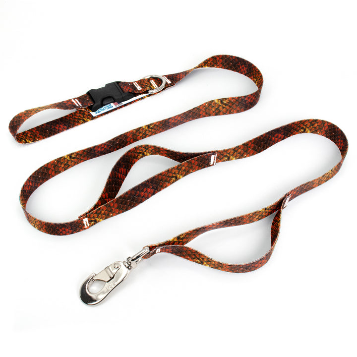 Mermaid Scales Orange Fab Grab Leash - Made in USA