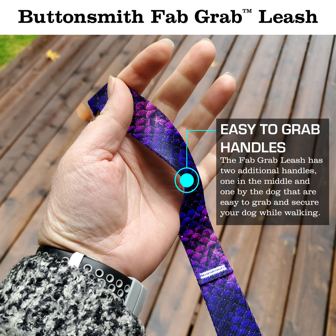 Mermaid Scales Purple Fab Grab Leash - Made in USA