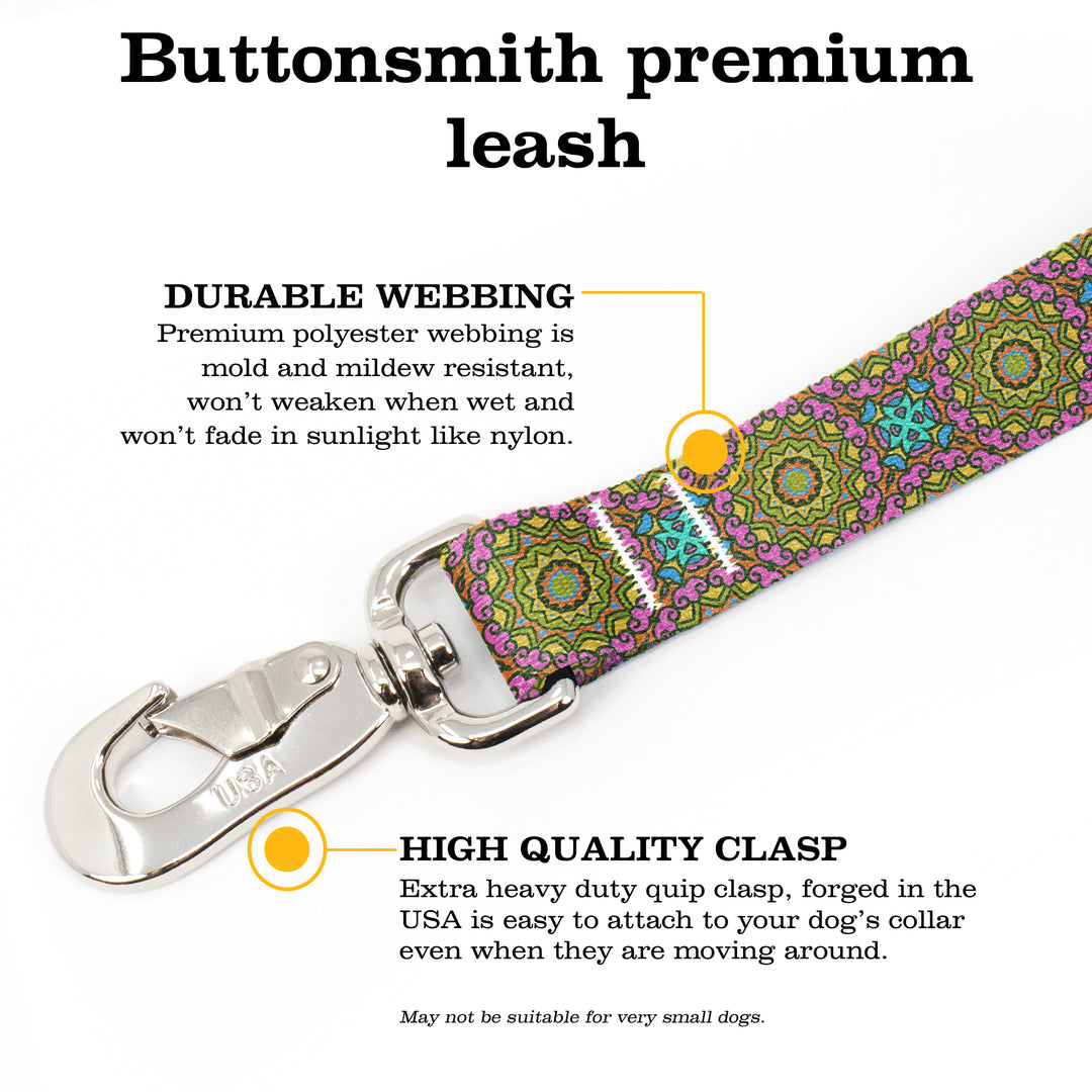 Moroccan Tiles MultiSuns Fab Grab Leash - Made in USA