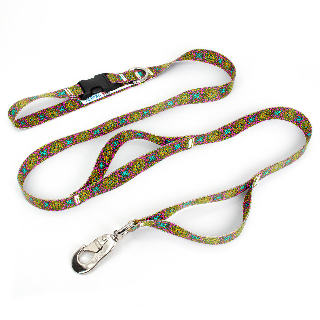 Moroccan Tiles MultiSuns Fab Grab Leash - Made in USA