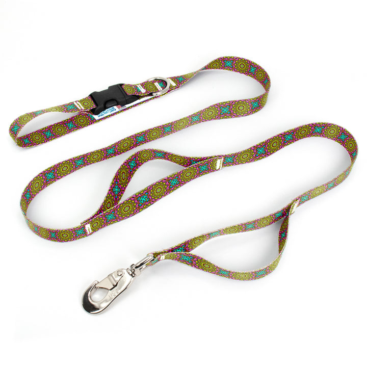 Moroccan Tiles MultiSuns Fab Grab Leash - Made in USA