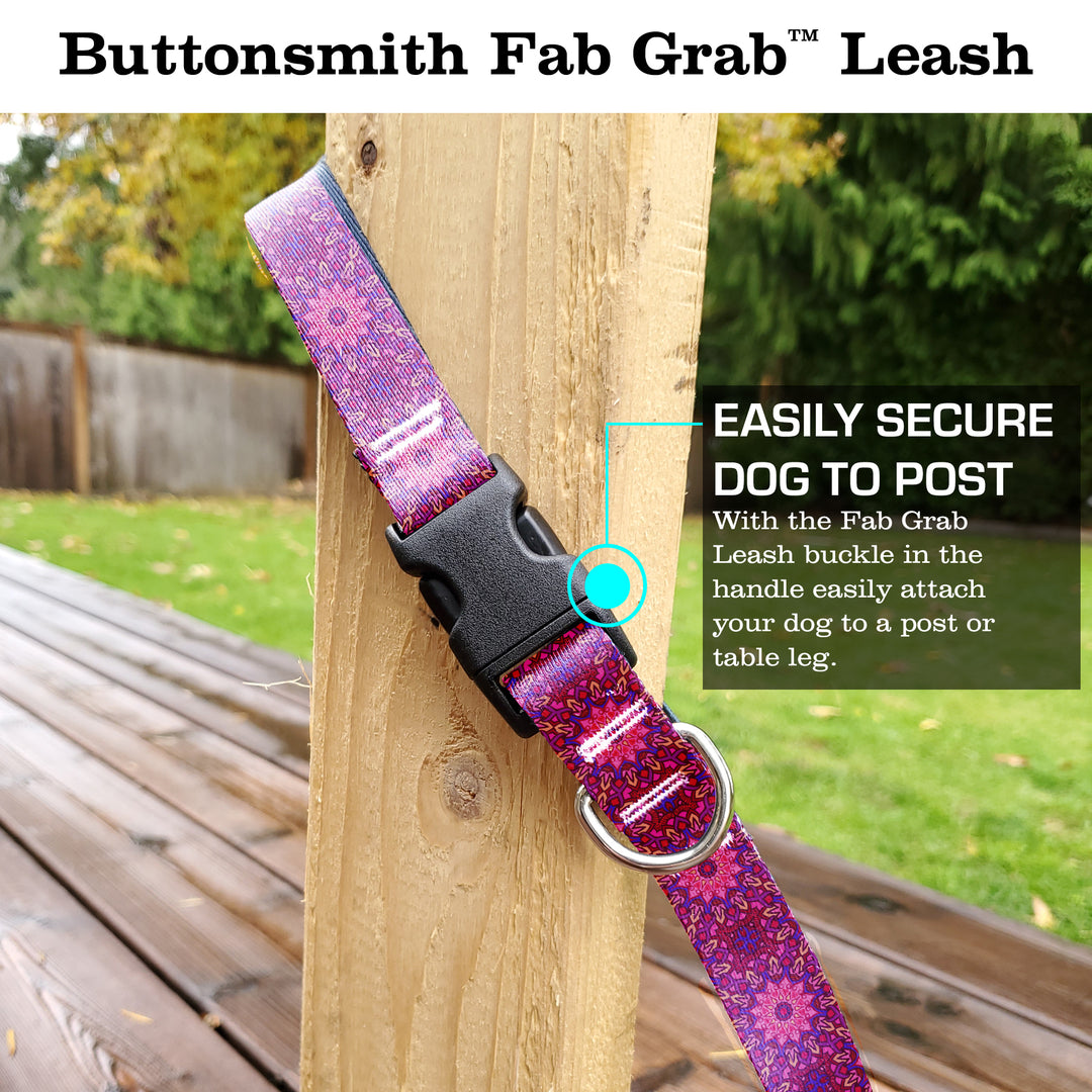 Moroccan Tiles Pink Fab Grab Leash - Made in USA