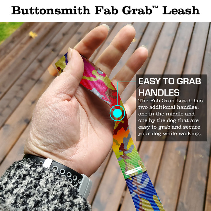 Rainbow Camo Fab Grab Leash - Made in USA