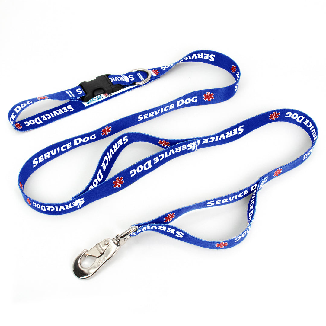 Service Dog Blue Fab Grab Leash - Made in USA