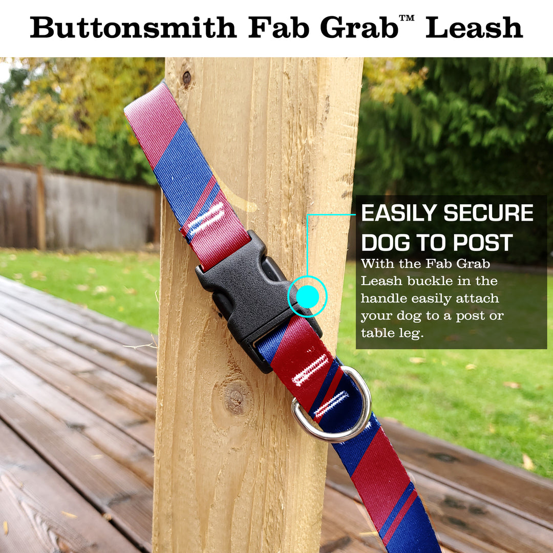 Sporty Blue Red Fab Grab Leash - Made in USA