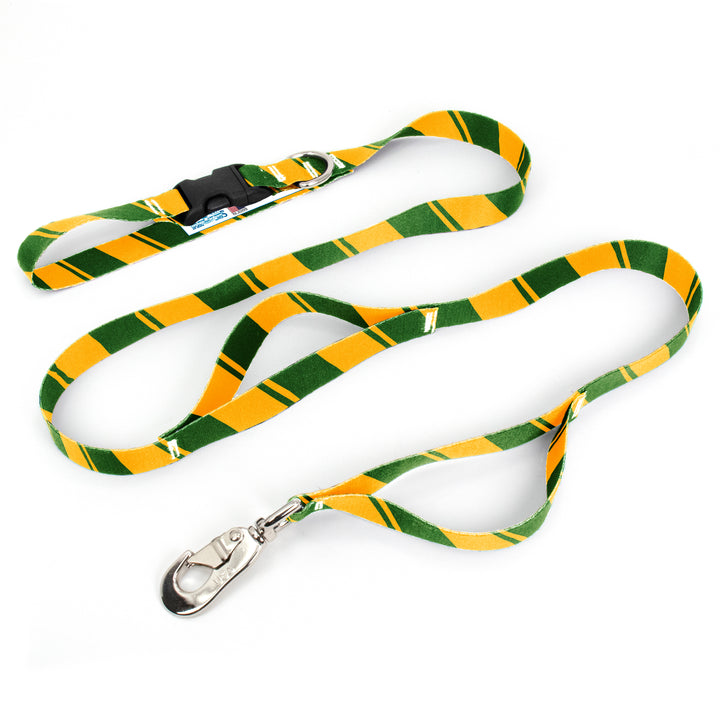 Sporty Green Yellow Fab Grab Leash - Made in USA