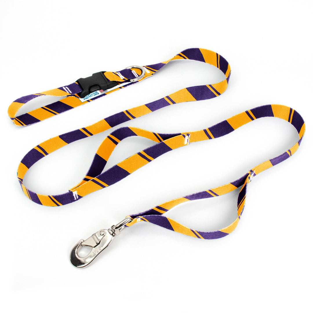 Sporty Purple Gold Fab Grab Leash - Made in USA