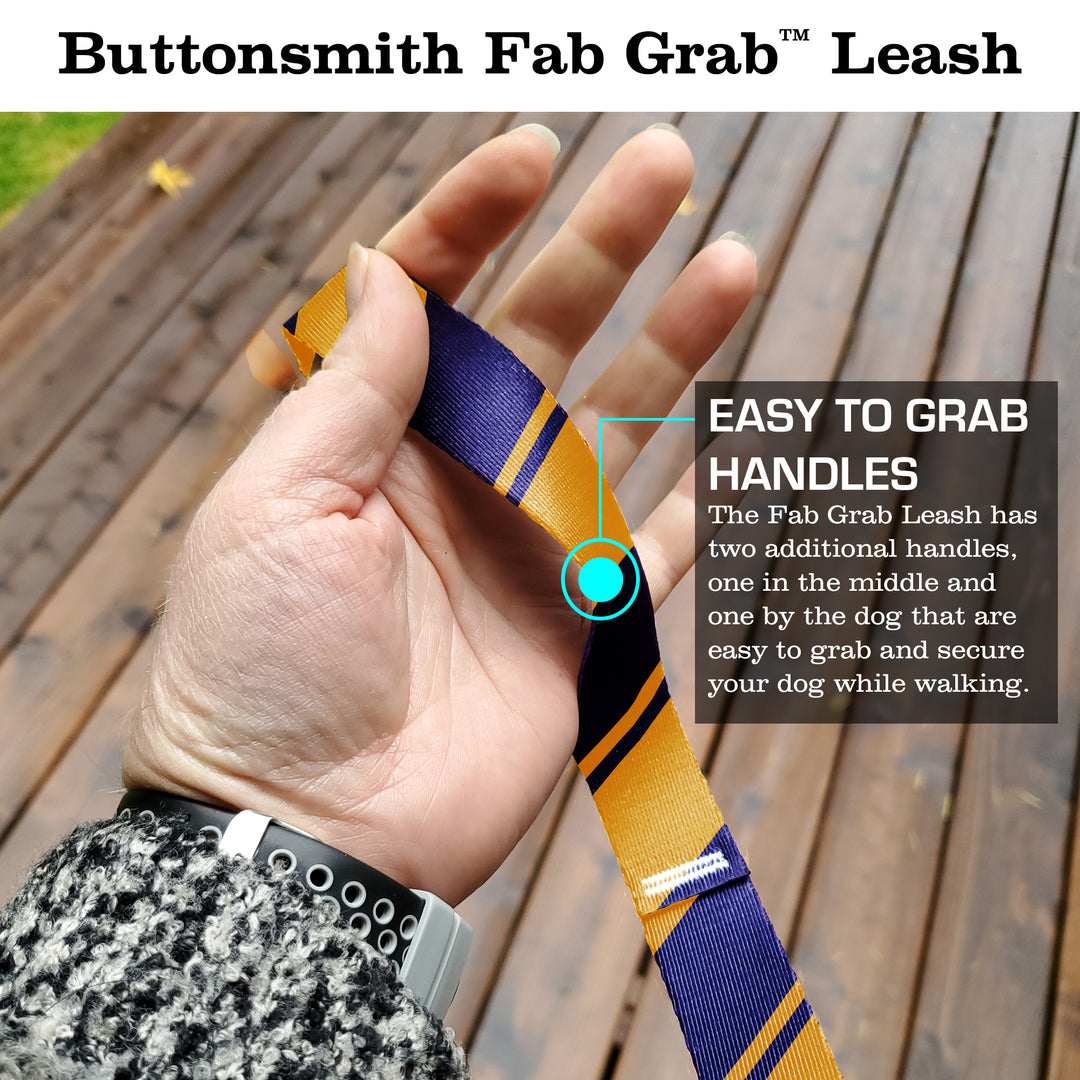 Sporty Purple Gold Fab Grab Leash - Made in USA