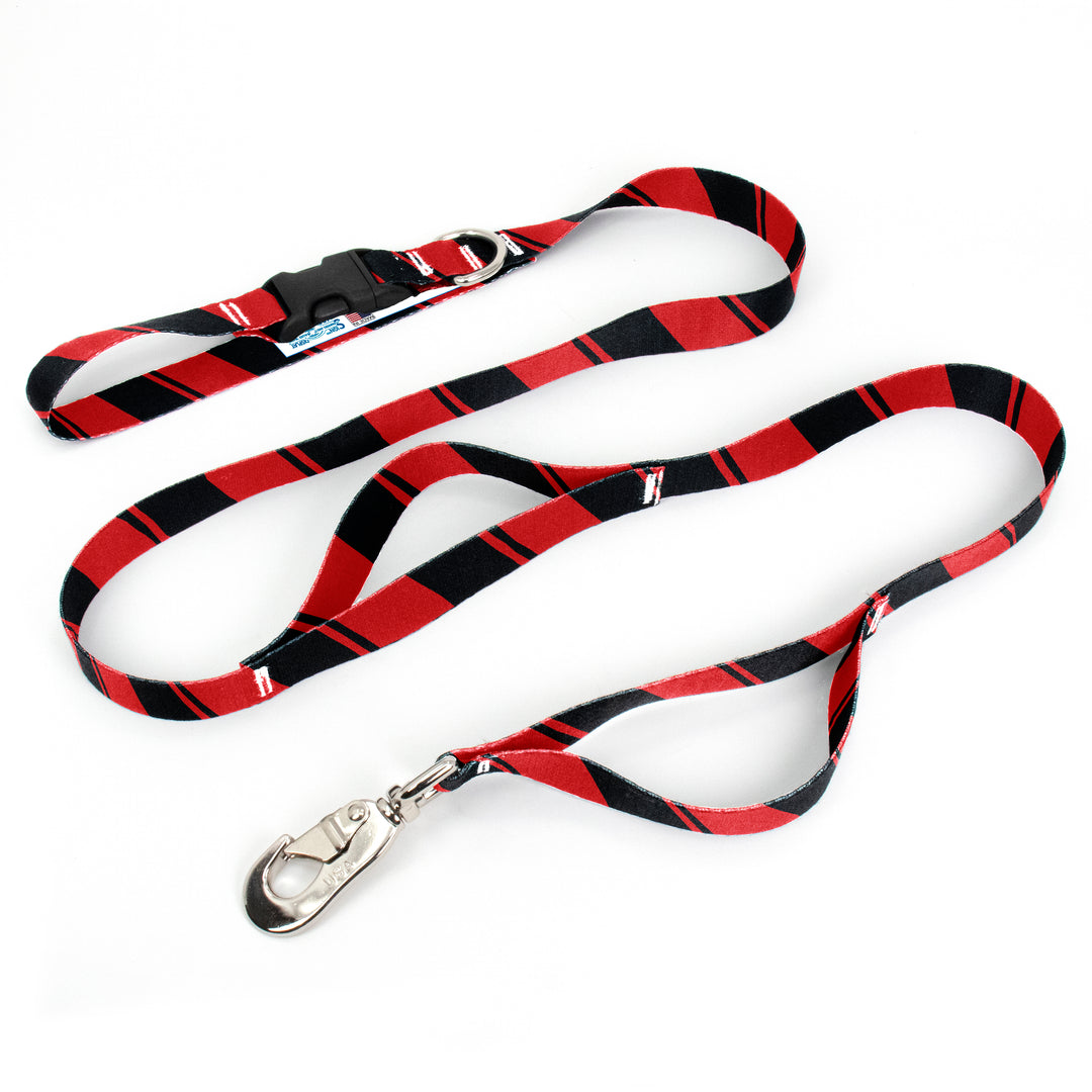 Sporty Red Black Fab Grab Leash - Made in USA