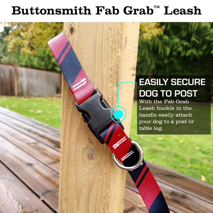 Sporty Red Black Fab Grab Leash - Made in USA