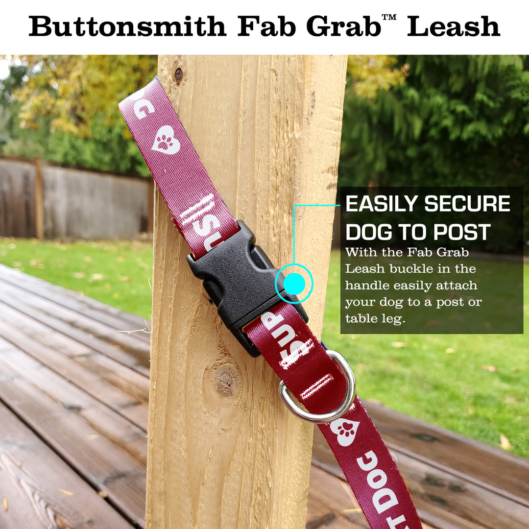 Support Dog Red Fab Grab Leash - Made in USA