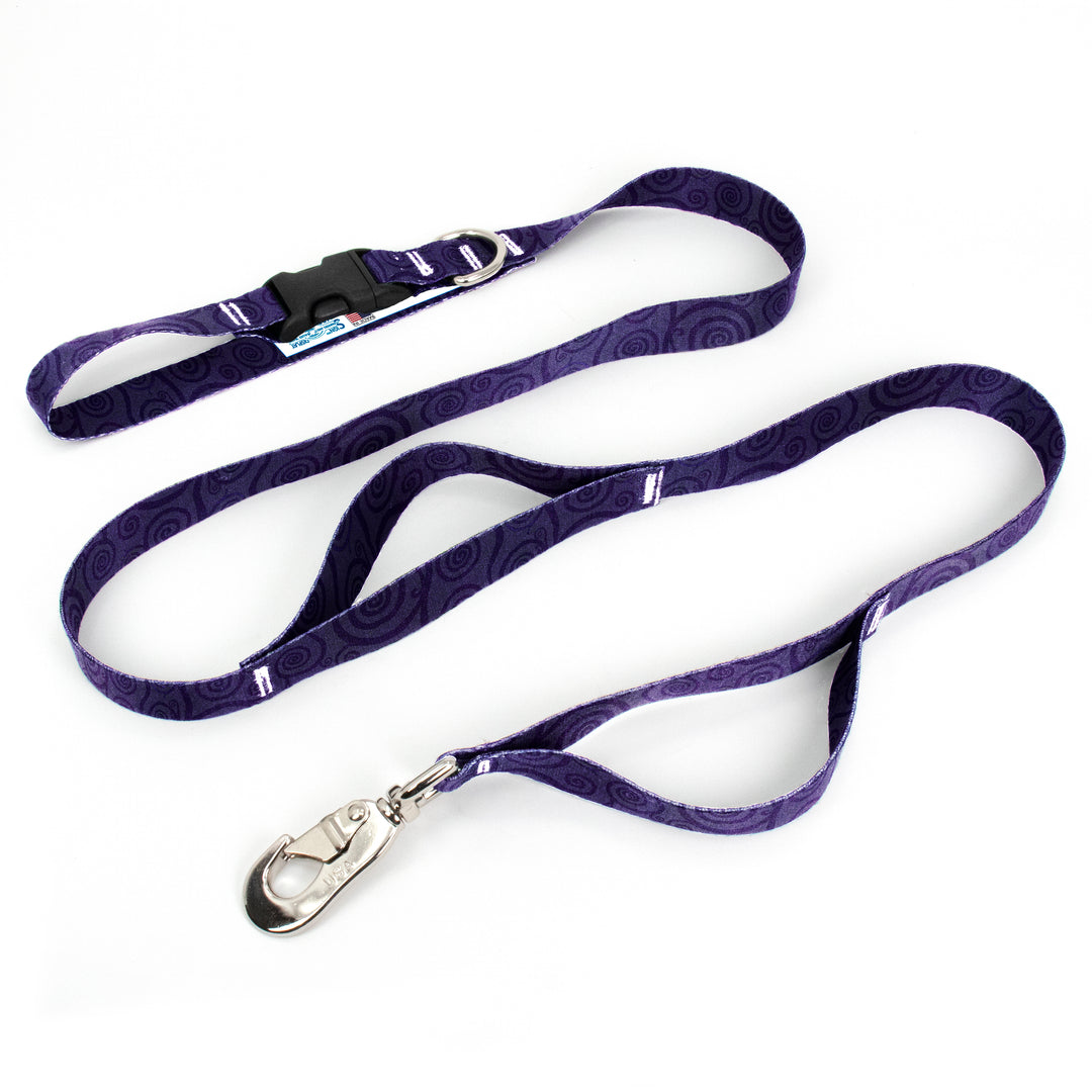 Swirls Amethyst Fab Grab Leash - Made in USA