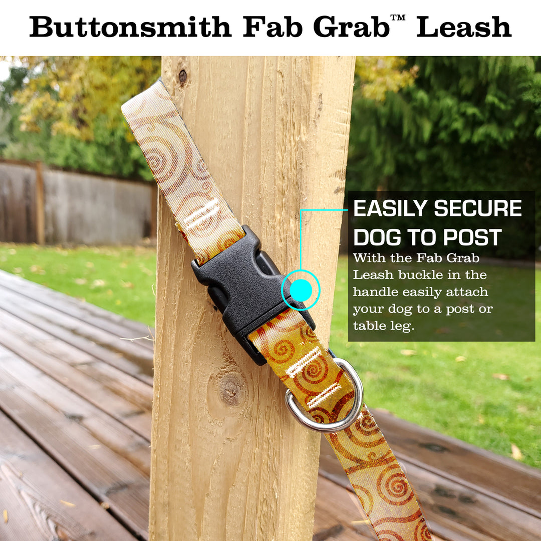 Swirls Citrine Fab Grab Leash - Made in USA