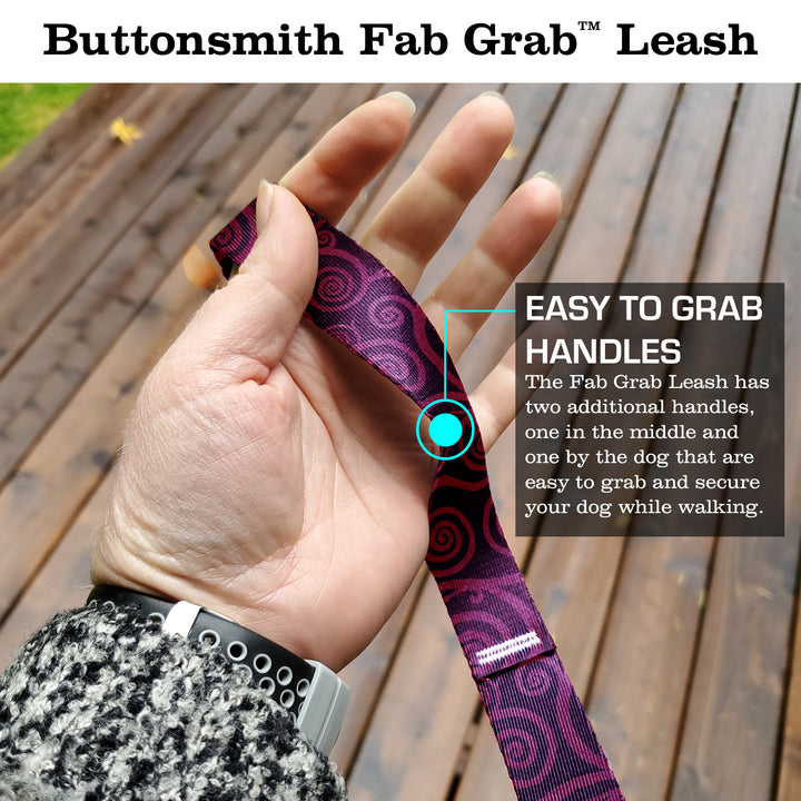 Swirls Ruby Fab Grab Leash - Made in USA