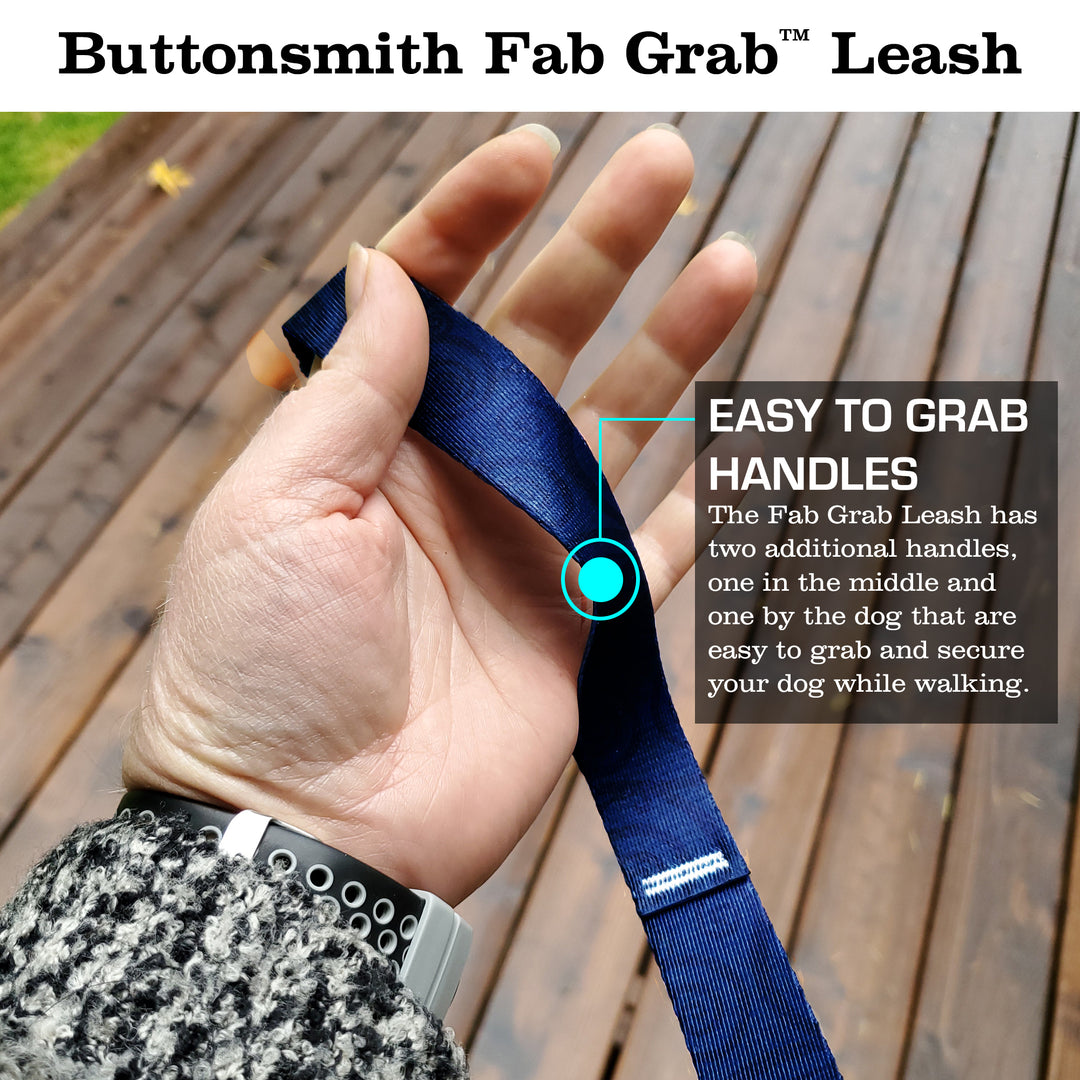 Swirls Sapphire Fab Grab Leash - Made in USA