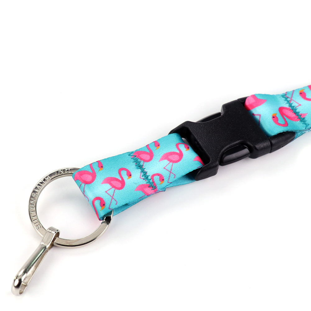 Buttonsmith Flamingos Breakaway Lanyard - Made In USA - Buttonsmith Inc.