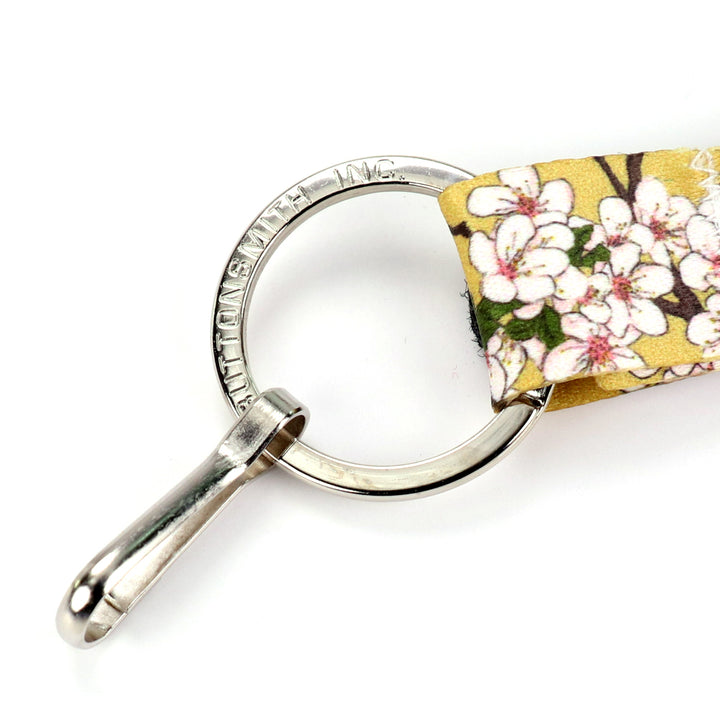 Buttonsmith Cherry Blossoms on Gold Lanyard - Made in USA - Buttonsmith Inc.