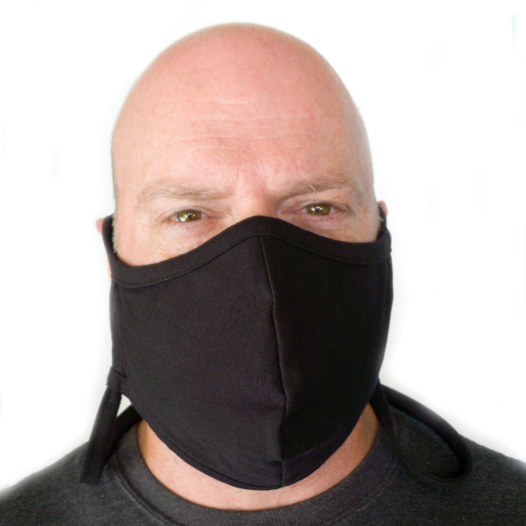 Cotton Adjustable Face Mask with Filter Pocket and Retaining Strap - Made in the USA - Buttonsmith Inc.