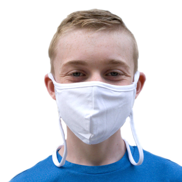 Cotton Adjustable Face Mask with Filter Pocket and Retaining Strap - Made in the USA - Buttonsmith Inc.