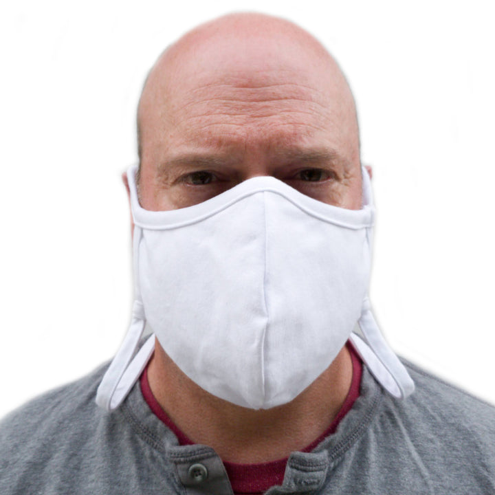 Cotton Adjustable Face Mask with Filter Pocket and Retaining Strap - Made in the USA - Buttonsmith Inc.