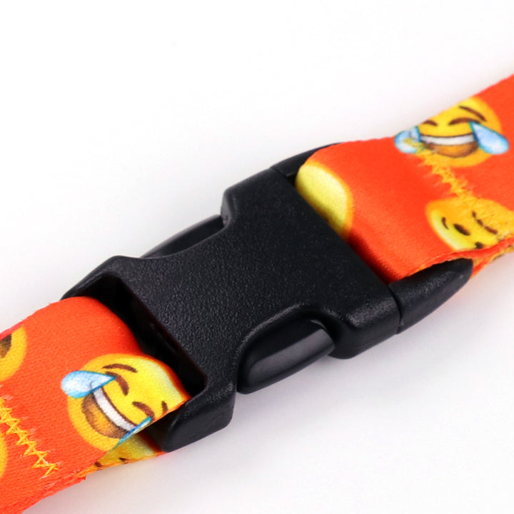 Buttonsmith Emoji Orange Lanyard - Made in USA - Buttonsmith Inc.