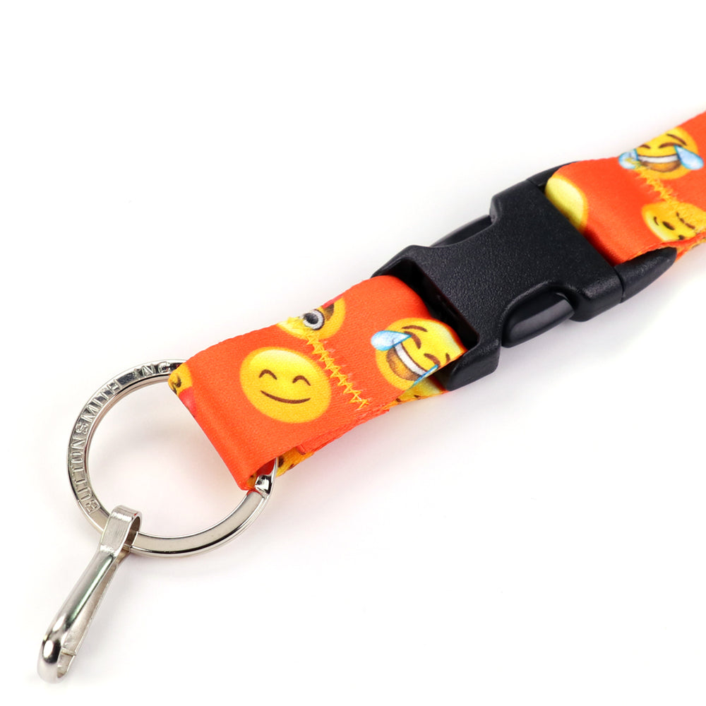 Buttonsmith Emoji Orange Lanyard - Made in USA - Buttonsmith Inc.