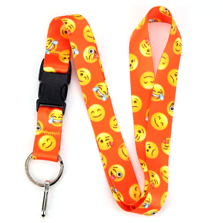 Buttonsmith Emoji Orange Lanyard - Made in USA - Buttonsmith Inc.