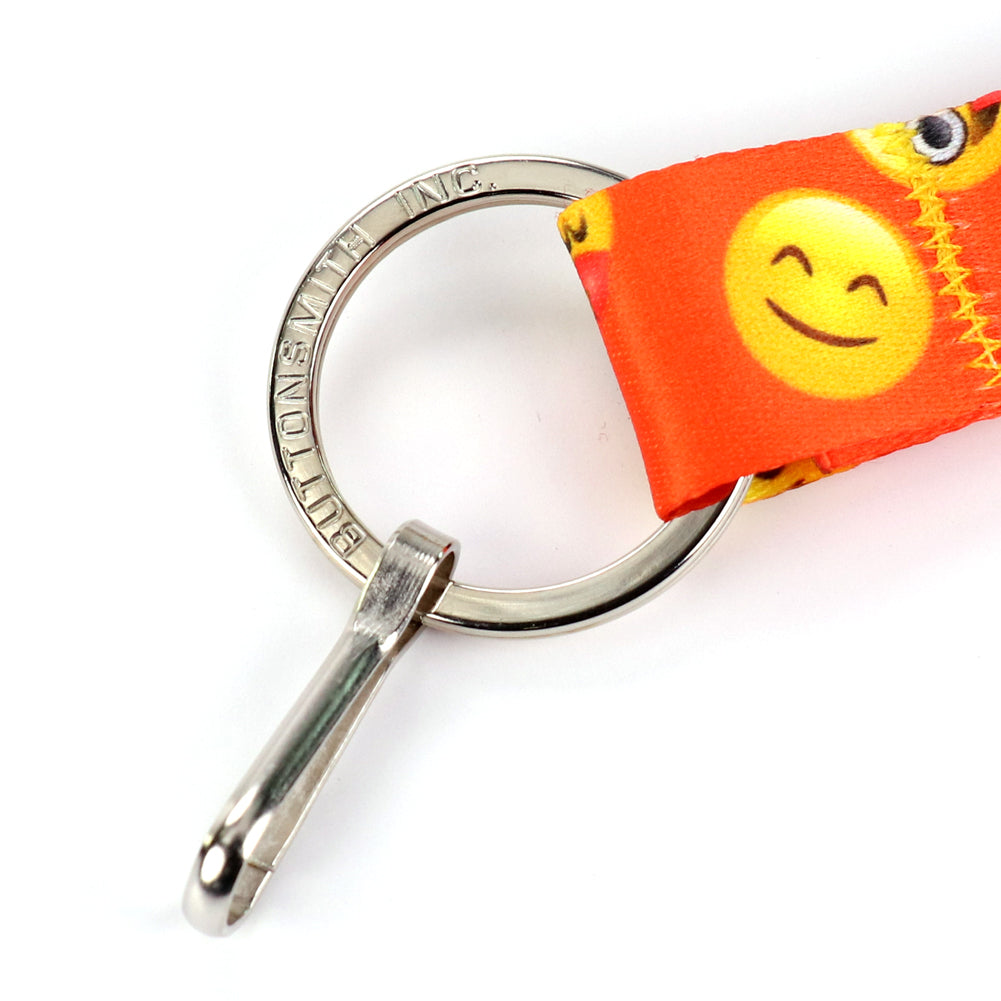 Buttonsmith Emoji Orange Lanyard - Made in USA - Buttonsmith Inc.