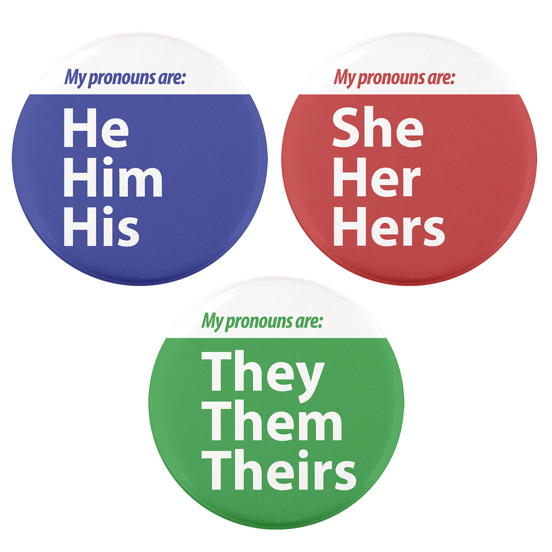 Block 2.25" Pronoun Buttons