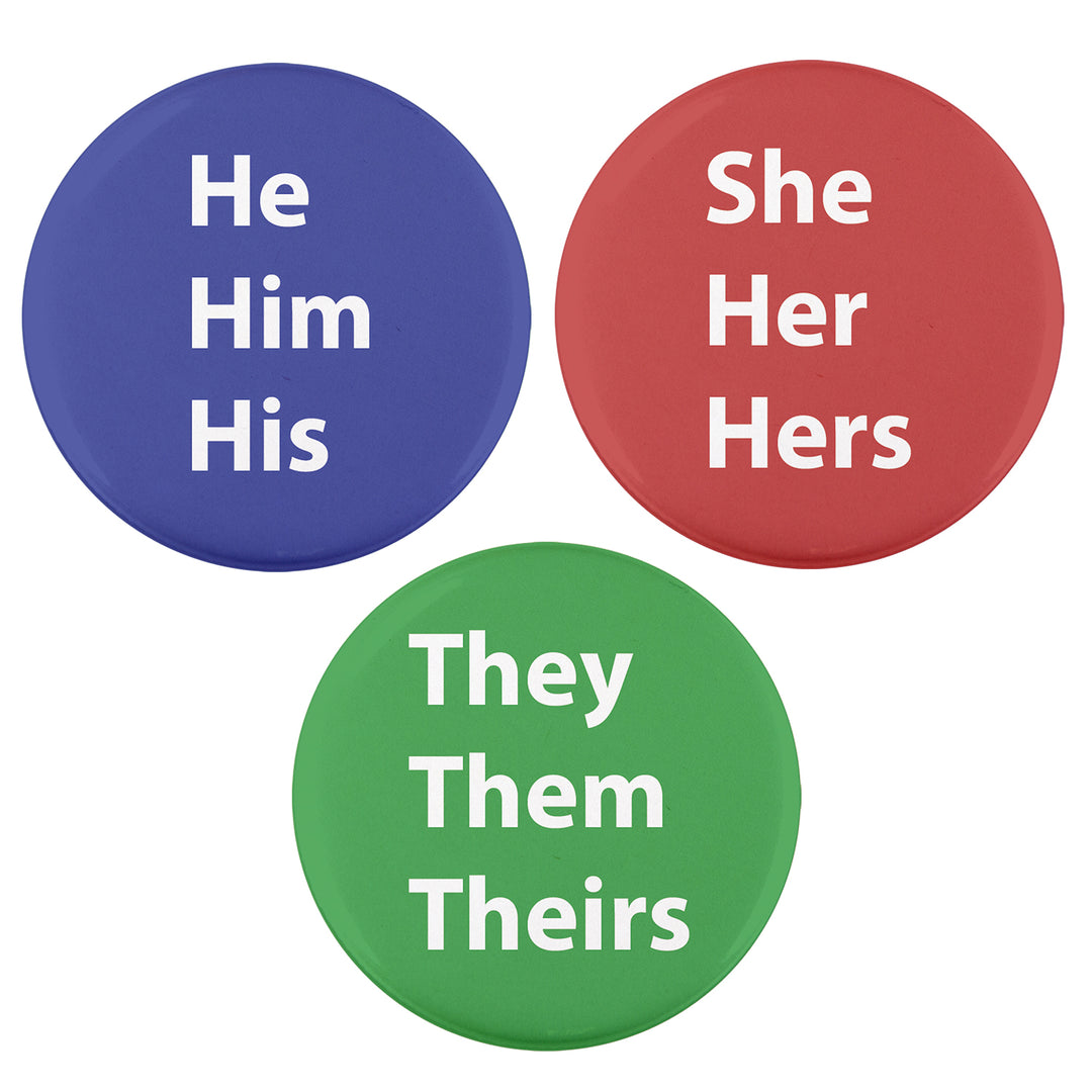 Block 1.25" Pronoun Buttons