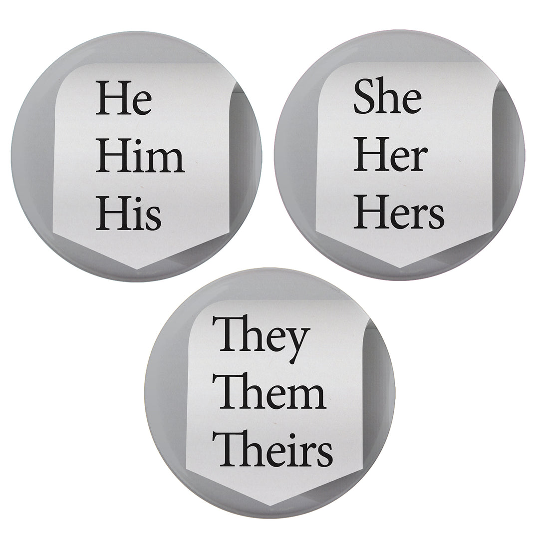 Greys 1.25" Pronoun Buttons