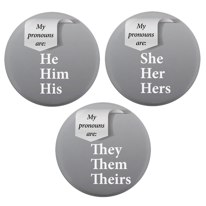 Greys 3" Pronoun Buttons