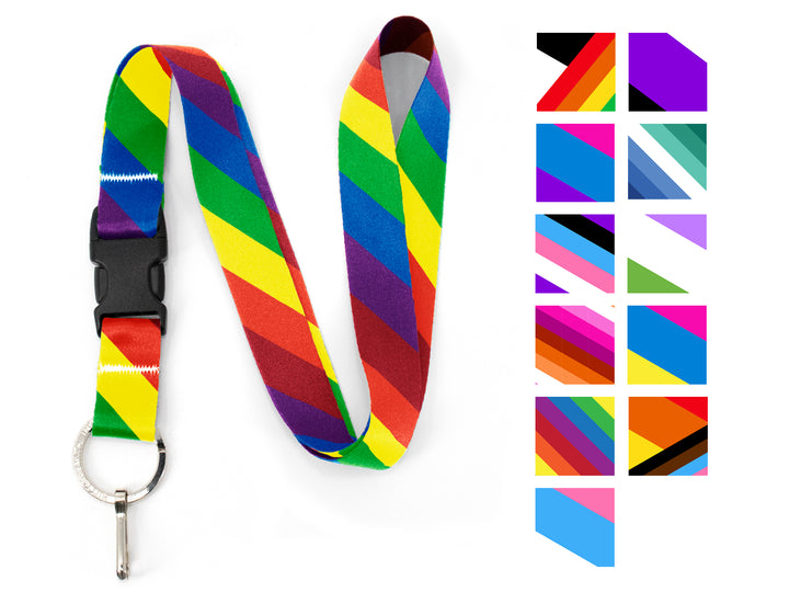 Pride Flag Premium and Breakaway Lanyards - Made in USA