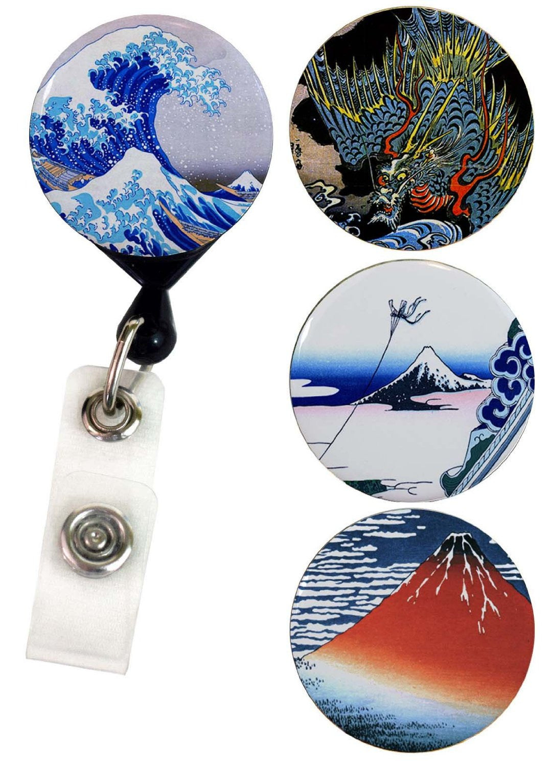 Buttonsmith® Hokusai Tinker Reel® Badge Reel – Made in USA - Buttonsmith Inc.