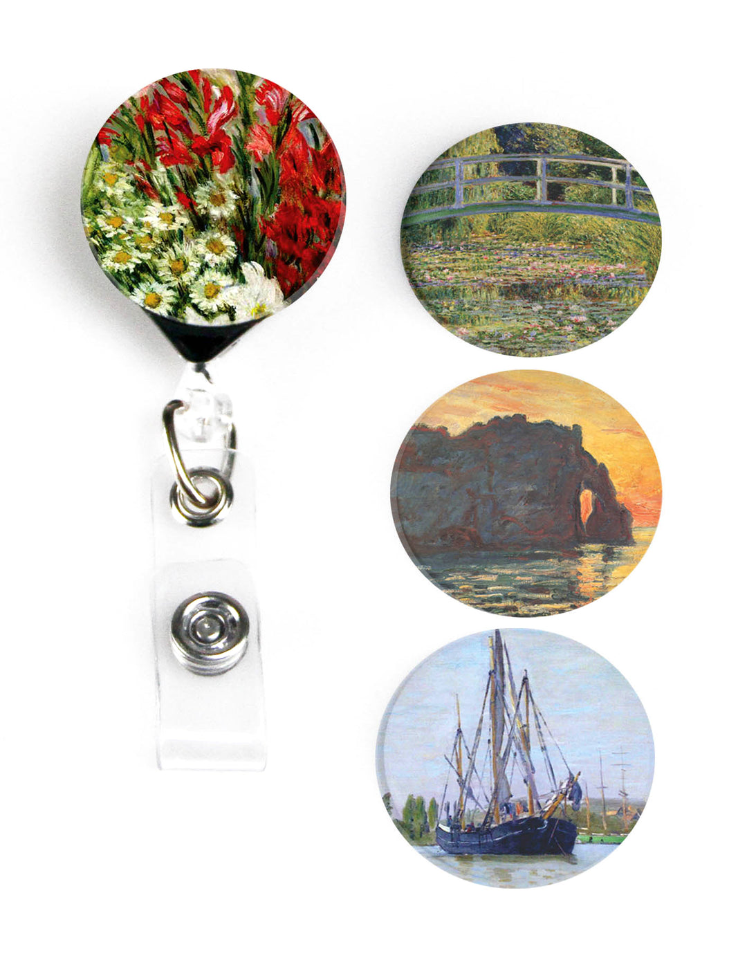 Buttonsmith® Claude Monet Gladiolas Tinker Reel® Badge Reel – Made in USA - Buttonsmith Inc.