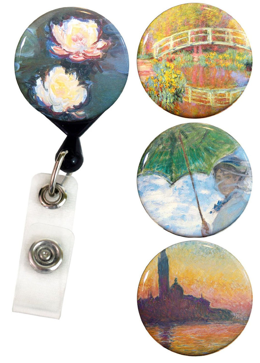 Buttonsmith® Claude Monet Water Lilies Tinker Reel® Badge Reel – Made in USA - Buttonsmith Inc.