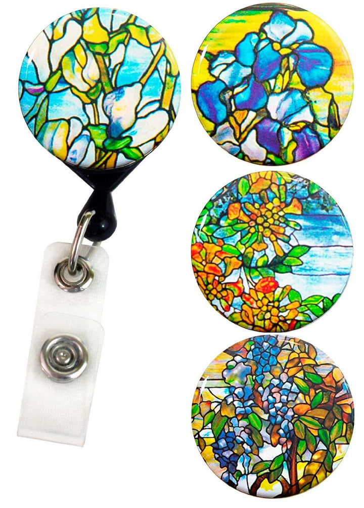 Buttonsmith® Louis Comfort Tiffany Magnolia Tinker Reel® Badge Reel – Made in USA - Buttonsmith Inc.