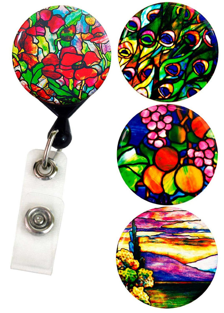 Buttonsmith® Louis Comfort Tiffany Poppies Tinker Reel® Badge Reel – Made in USA - Buttonsmith Inc.