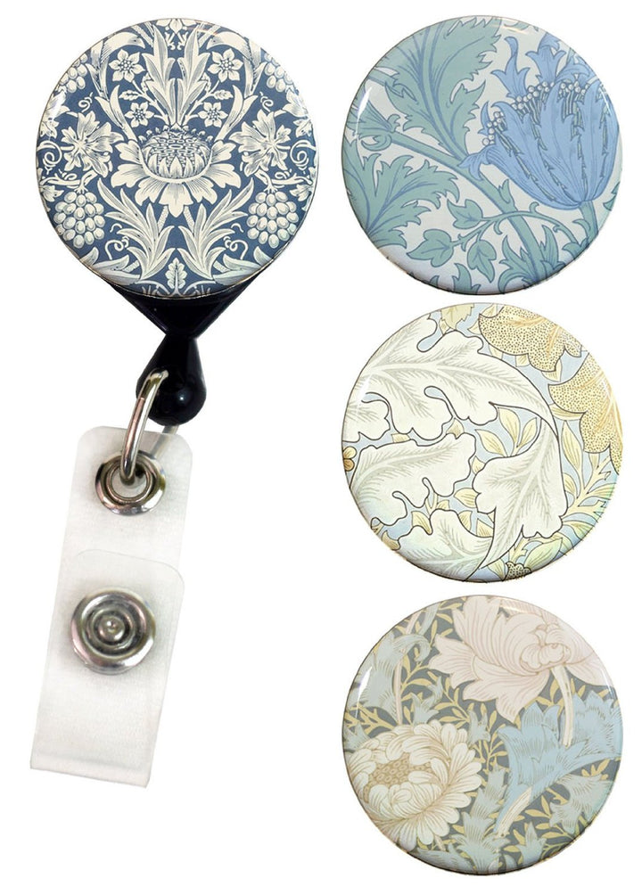 Buttonsmith® William Morris Chrysanthemum Tinker Reel® Badge Reel – Made in USA - Buttonsmith Inc.